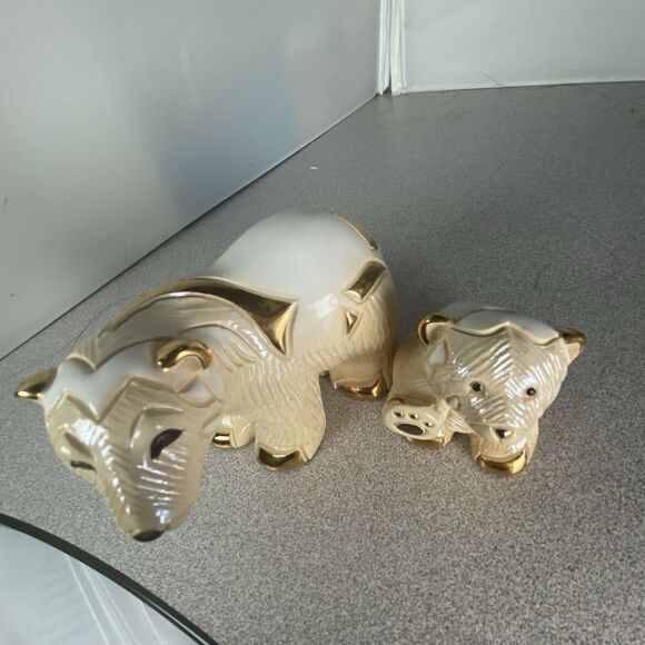 DeRosa Rinconada Rinca Baby and Adult Figurines POLAR BEARS #1719 #755 - Picture 3 of 12